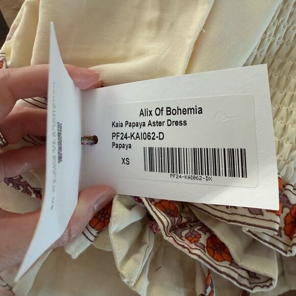 NWT NEW Alix of Bohemia Kaia Papaya Smocked Maxi Dress - Picture 13 of 13